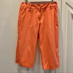 Larry‎ Levine Stretch Peach Cotton Capris 6